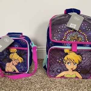 Authentic Disney Tinkerbell Backpack (LIGHTS UP!) & Lunch Bag NWT